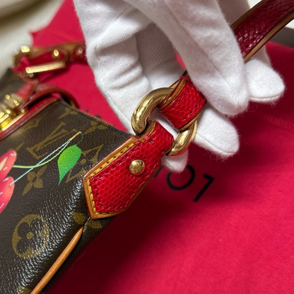Louis Vuitton Murakami Monogram cherry cerises Lizard Cherry pochette - Picture 11 of 17